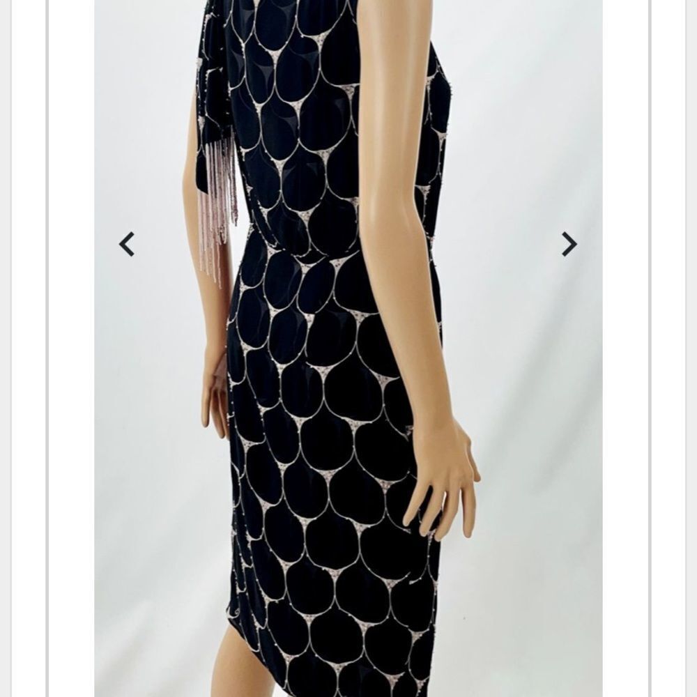 Feraud Vintage Silk Beaded Dress W/ Scarf Sz 8 — image 2 of 7